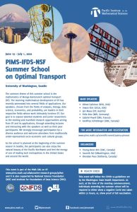 PIMS-IFDS-NSF Summer School on Optimal Transport poster